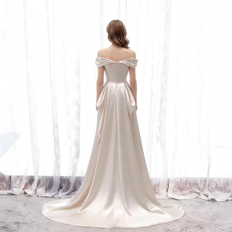 Elegant White Wedding Stain Prom Dress,Tube Dress,Gift for Bride,Wedding Shower Dress,Bridal Dress,Dress for Wedding,Long Formal Prom Dress